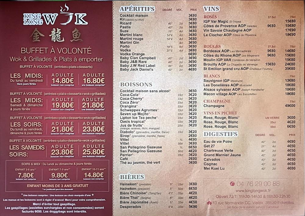 King Long Wok - Buffet à volonté - Menu Image 1
