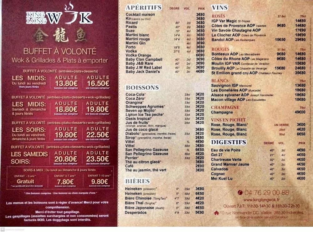King Long Wok - Buffet à volonté - Menu Image 2